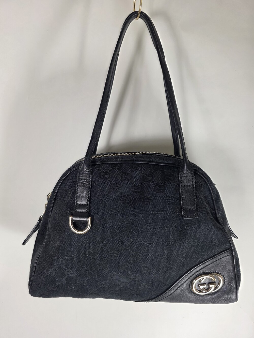 Gucci Balthus Black shoulder bag Canvas and Leather